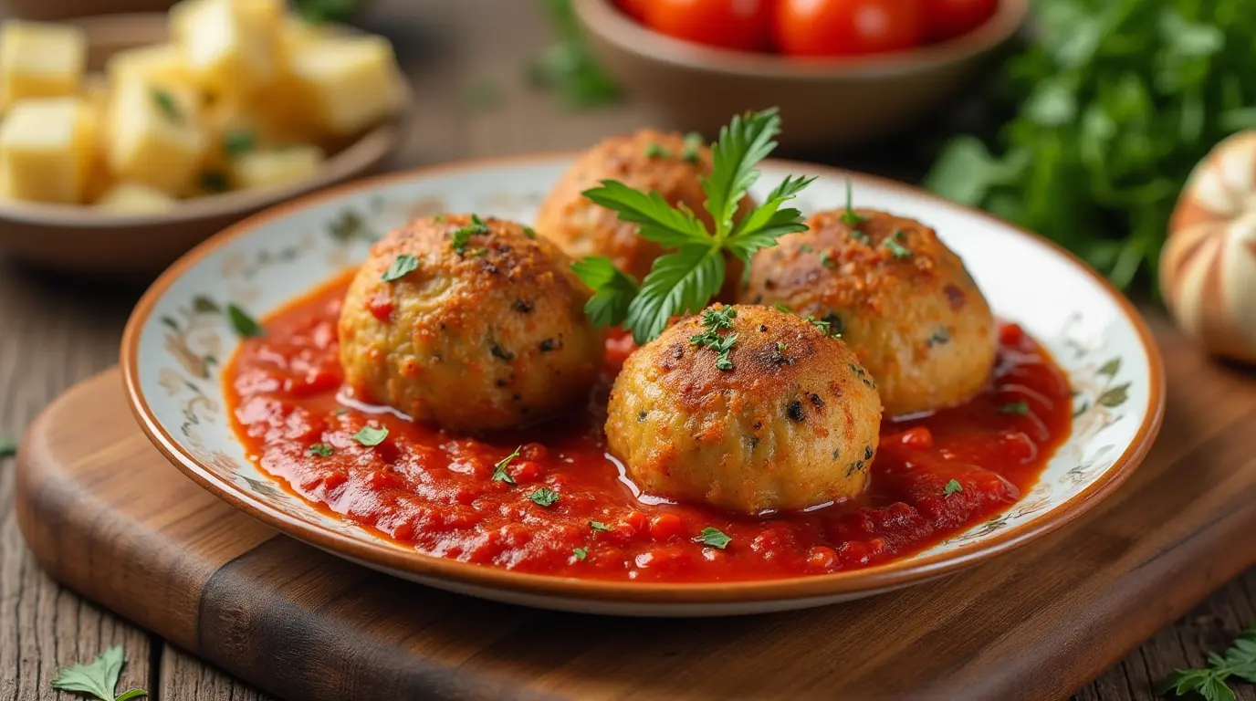 Ball of Sardines with Tomato Sauce