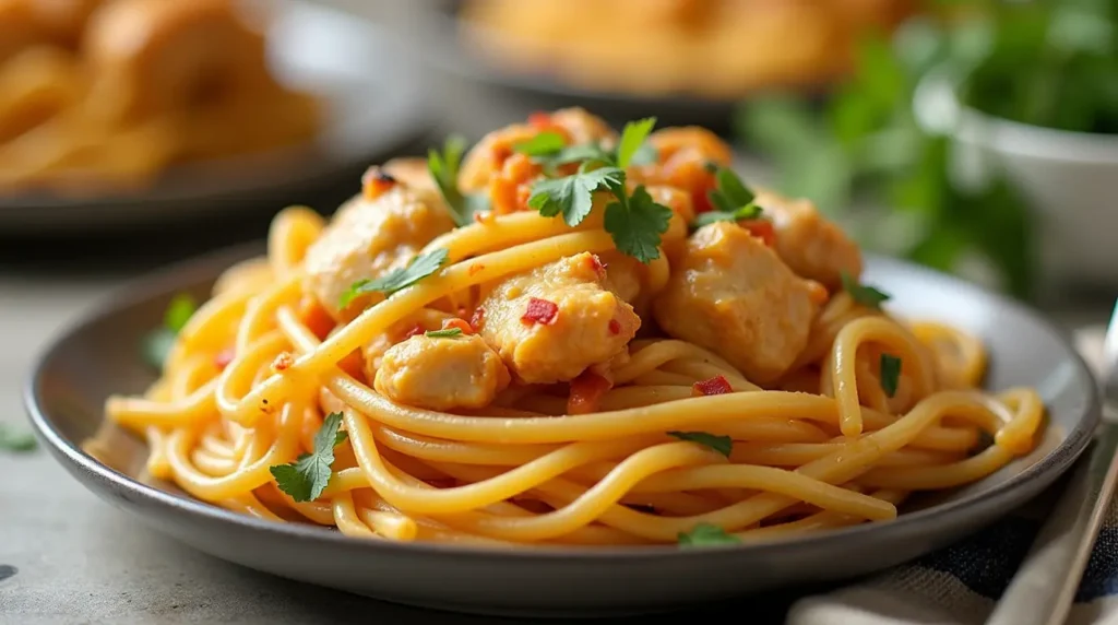 Crockpot Cheesy Chicken Spaghetti 1