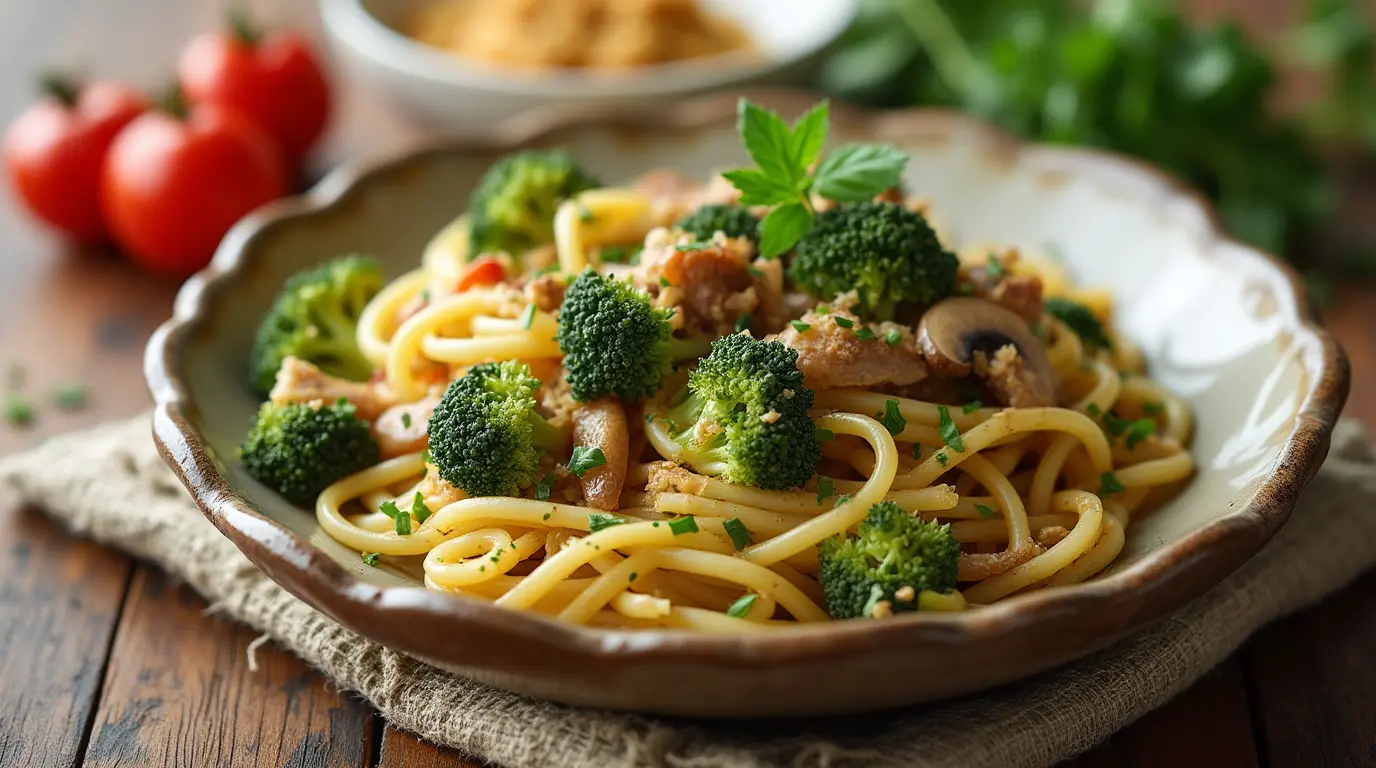 Easy Mushroom Broccoli Pasta