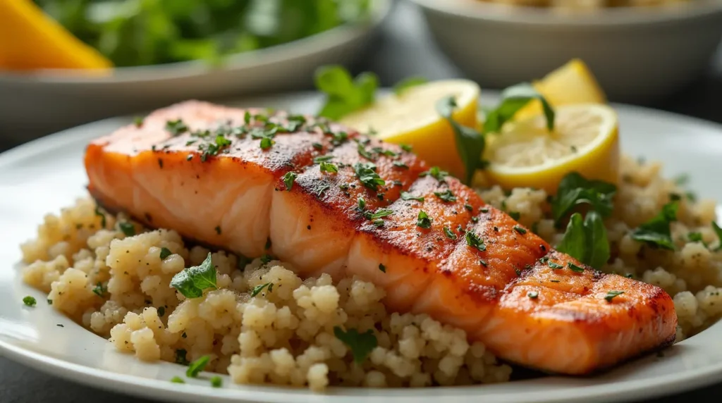 Grilled-Lemon-Herb-Salmon-with-Quinoa-Recipe 1