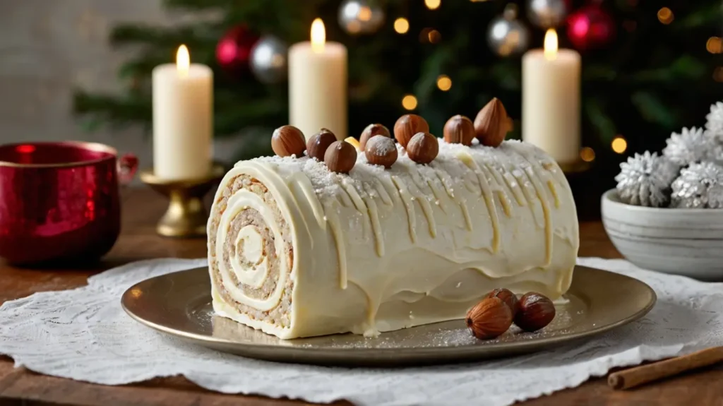 Vanilla__White_Chocolate__and_Hazelnut_Christmas_Log_Cake 1