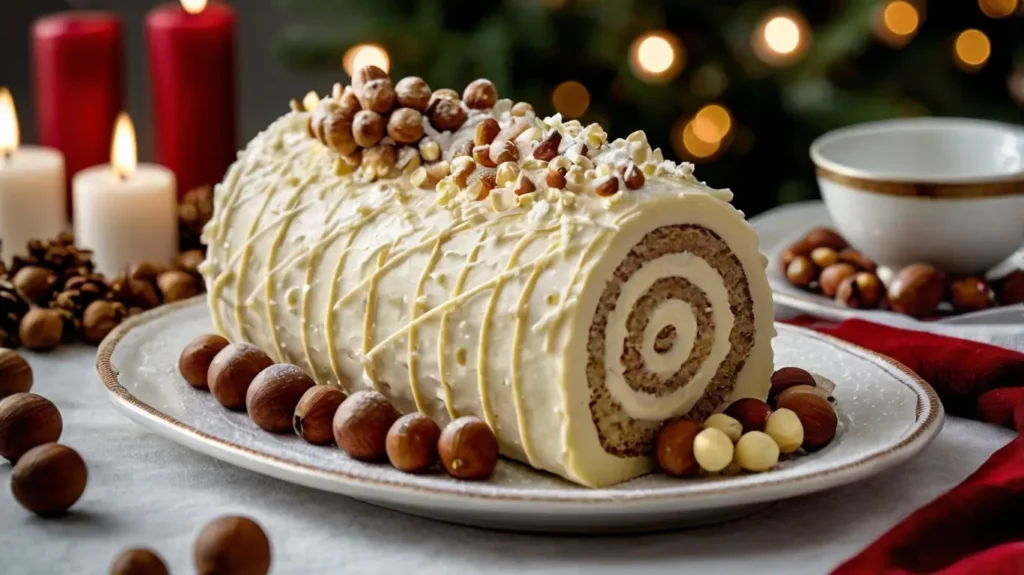 Vanilla__White_Chocolate__and_Hazelnut_Christmas_Log_Cake 2