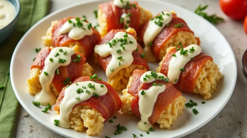 Creamy Bacon-Wrapped Chicken Alfredo Bites