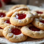 Elegant presentation of Strawberry Jam Cookies on a plate.